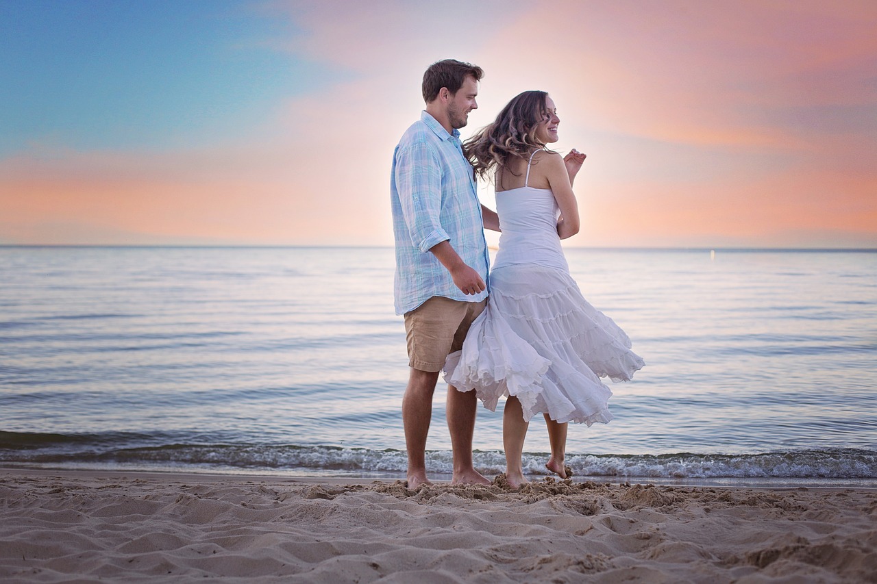 Beach, walking, walk, stroll, sunset, love, couple, loving, romantic, happy, in love, romance, nature, relationship, happyvalentine's