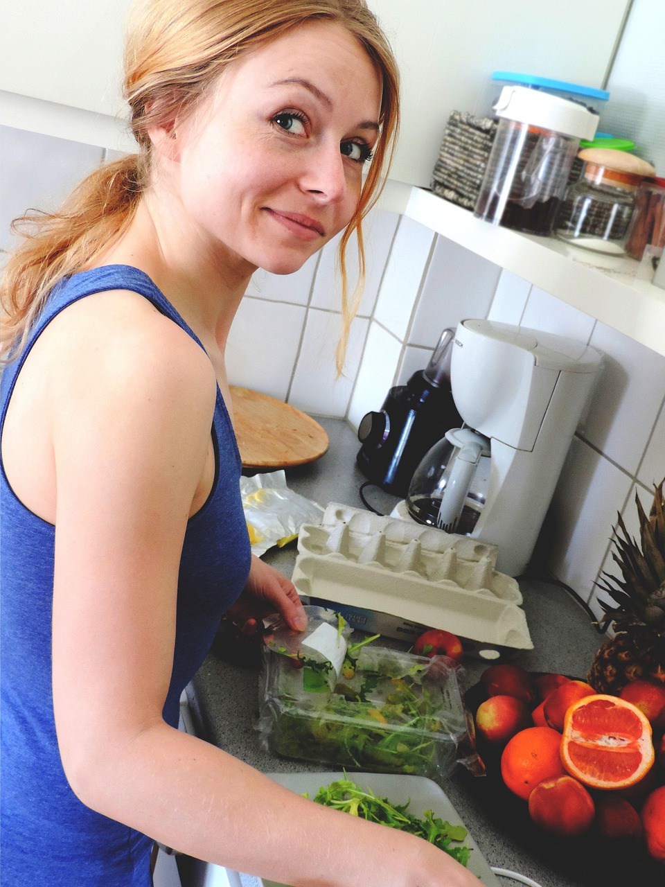 Making food, mess in the kitchen, mess, preparing food, woman, person, human, food, kitchen, cooking, healthy, lifestyle, home, vegetables, happy, preparation, homemade, culinary, cook, chef, smile, s